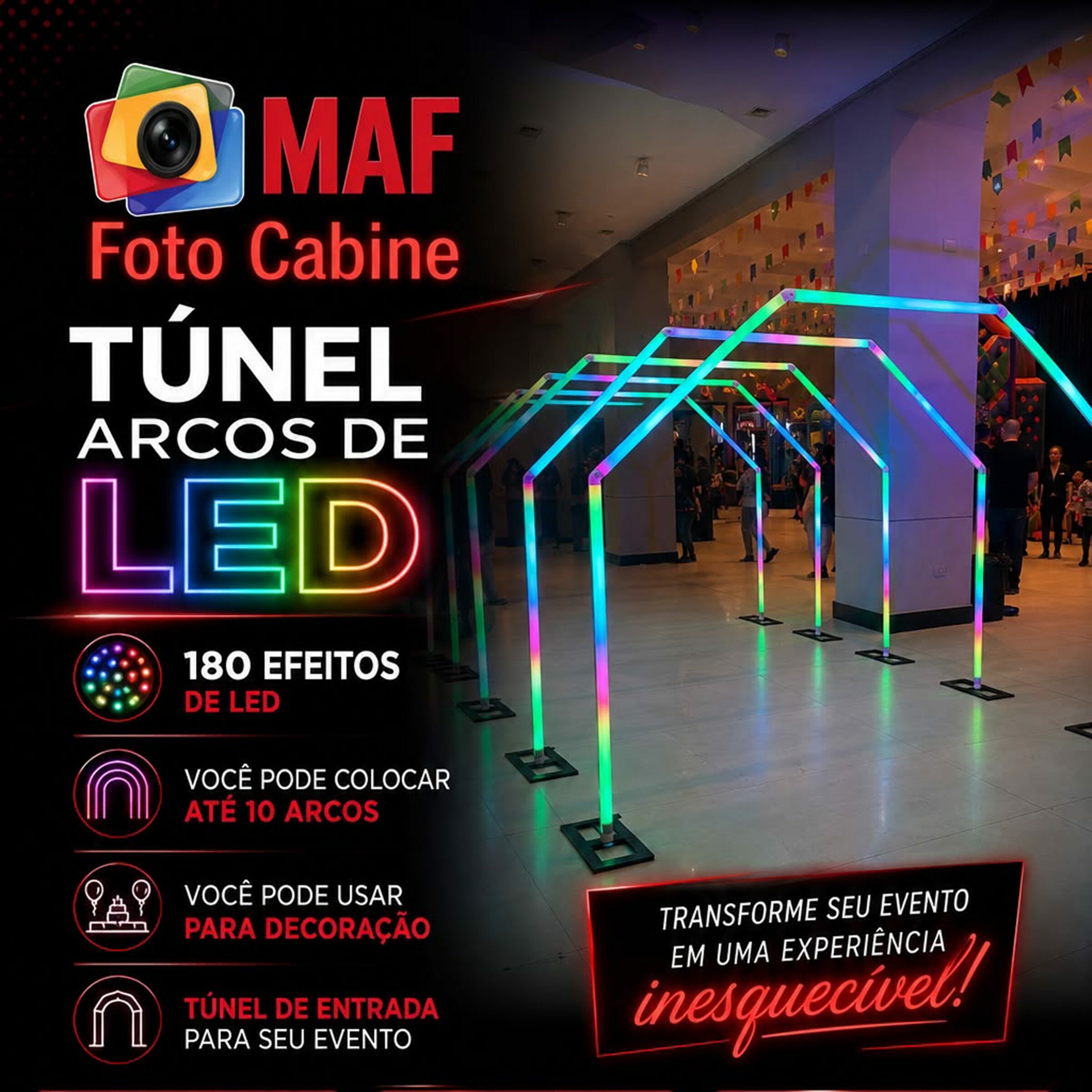 Túnel arcos de led