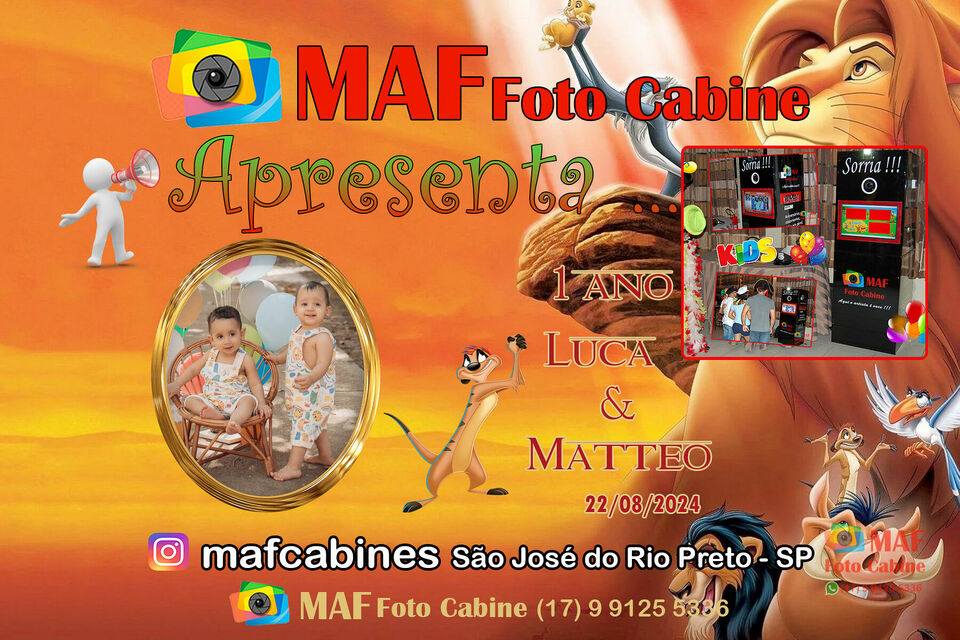 Matteo eLuca 1 ano - Rei Leão